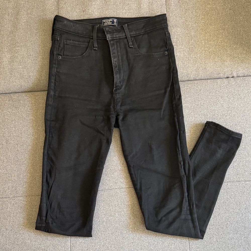 Abercrombie & Fitch Simone High Rise Super Skinny Black Jeans 26 2